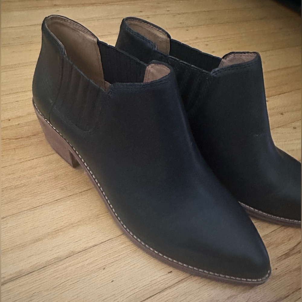 Madewell Black Leather Ankle Boots